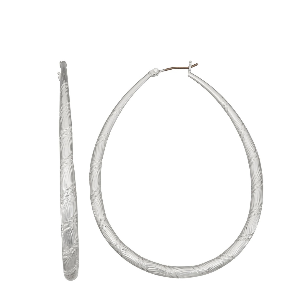 Nine West Silver Oval Hoop Earrings